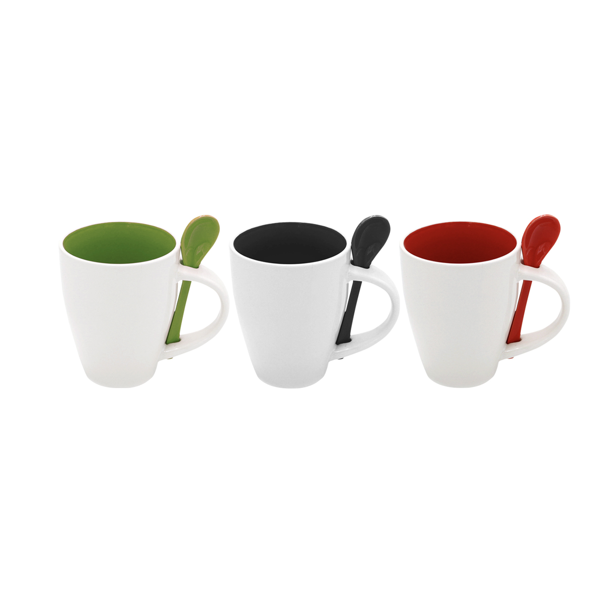 Duo Tone Ceramic Mug with Spoon (290ml)